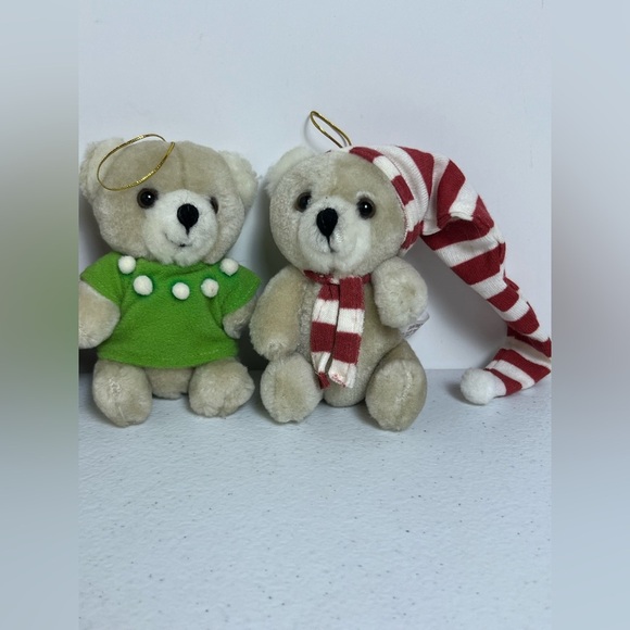 VTG Collins Co Showtime Bear Stuffed Plush Christmas Ornaments Lot of 5 Adjust - Picture 4 of 8